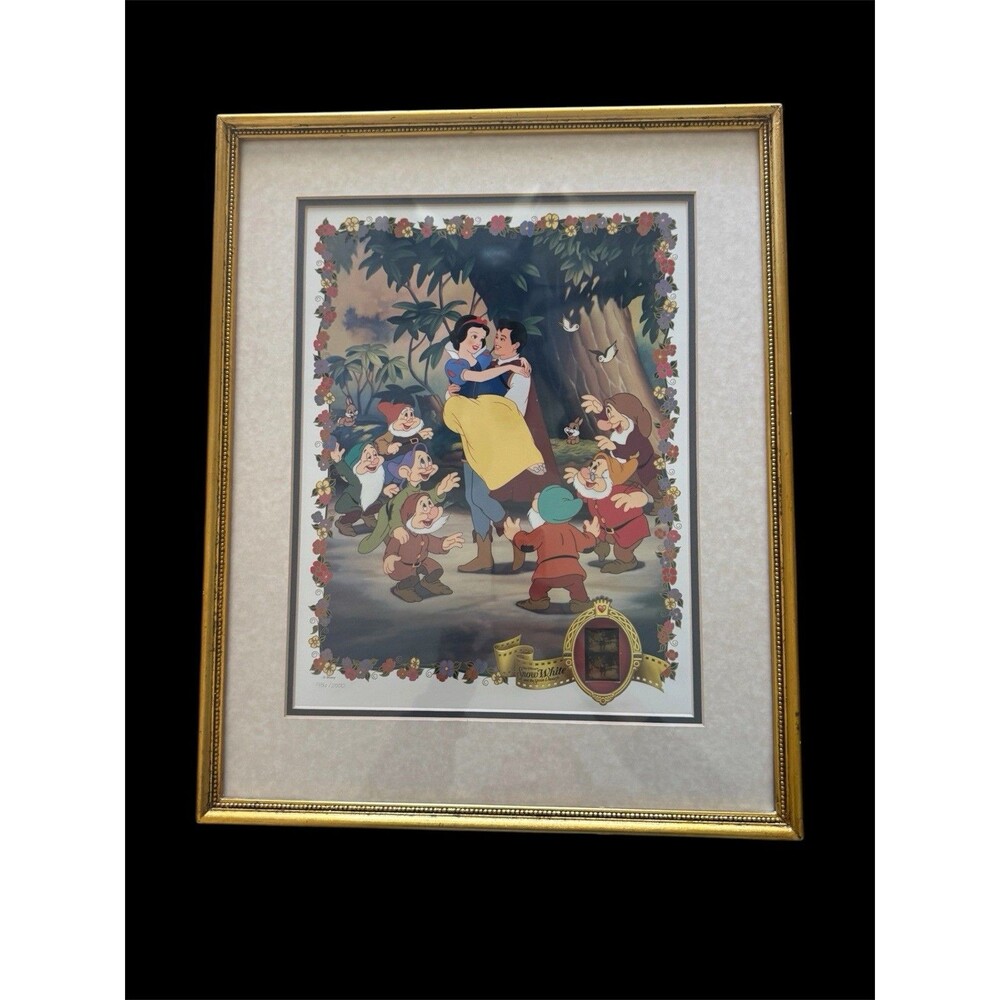 Disney Snow White Limited Edition Litho 936/2500 Framed w/ 35mm Film Cell